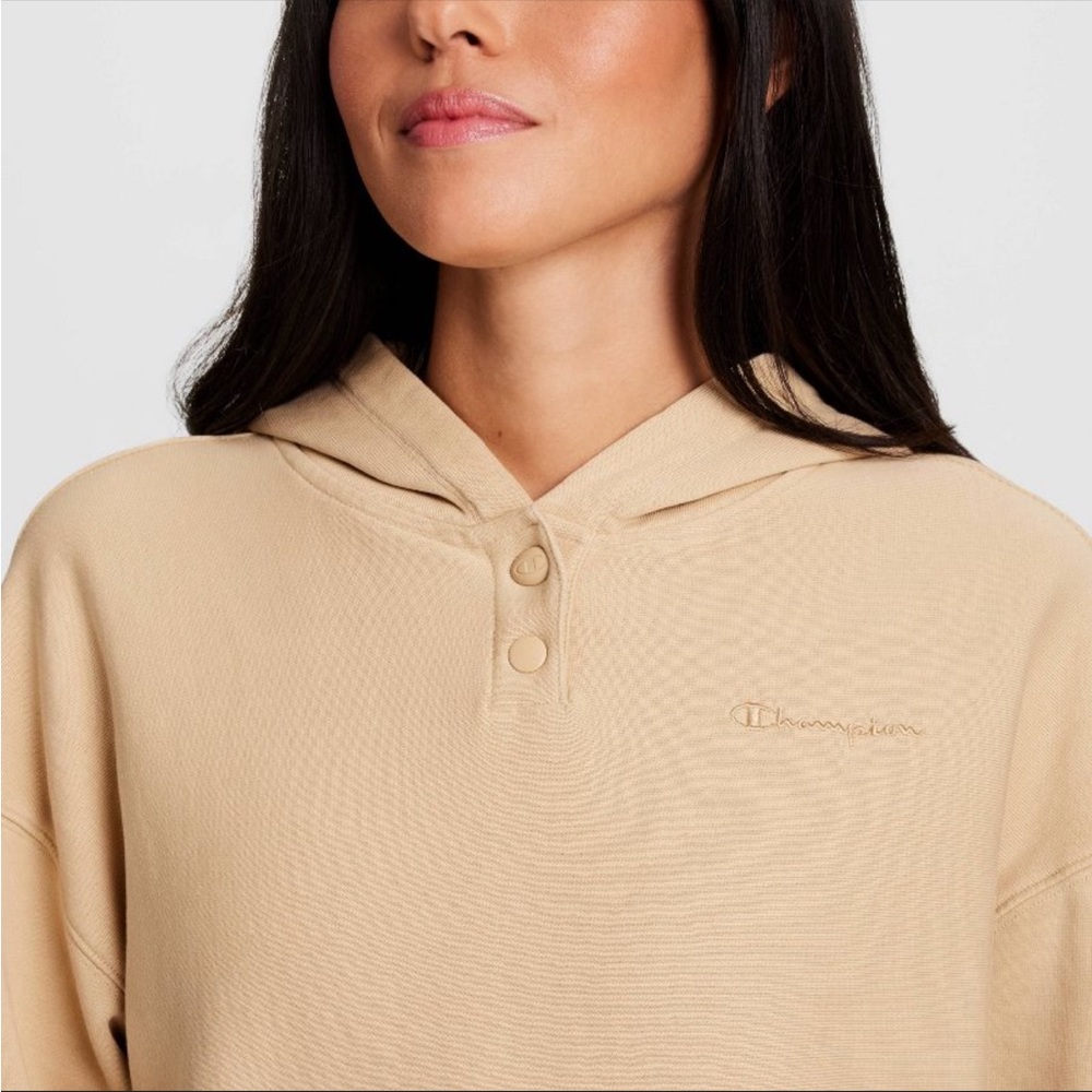 Champion Women's Vintage Wash Fleece Hooded Sweatshirt - tan M- New with tags - Picture 3 of 5